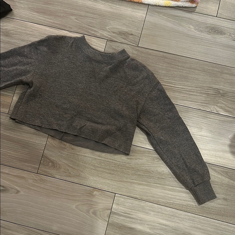 Gray Cropped Women's Sweater